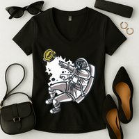 Bitcoin Astronaut In Space Women's V-Neck T-Shirt