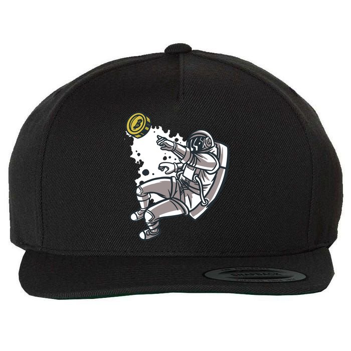Bitcoin Astronaut In Space Wool Snapback Cap