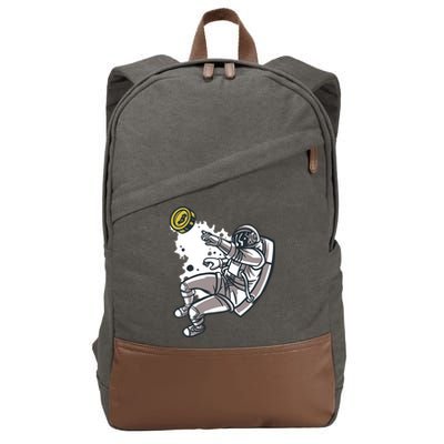 Bitcoin Astronaut In Space Cotton Canvas Backpack