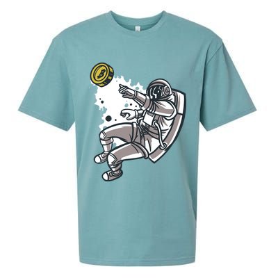 Bitcoin Astronaut In Space Sueded Cloud Jersey T-Shirt