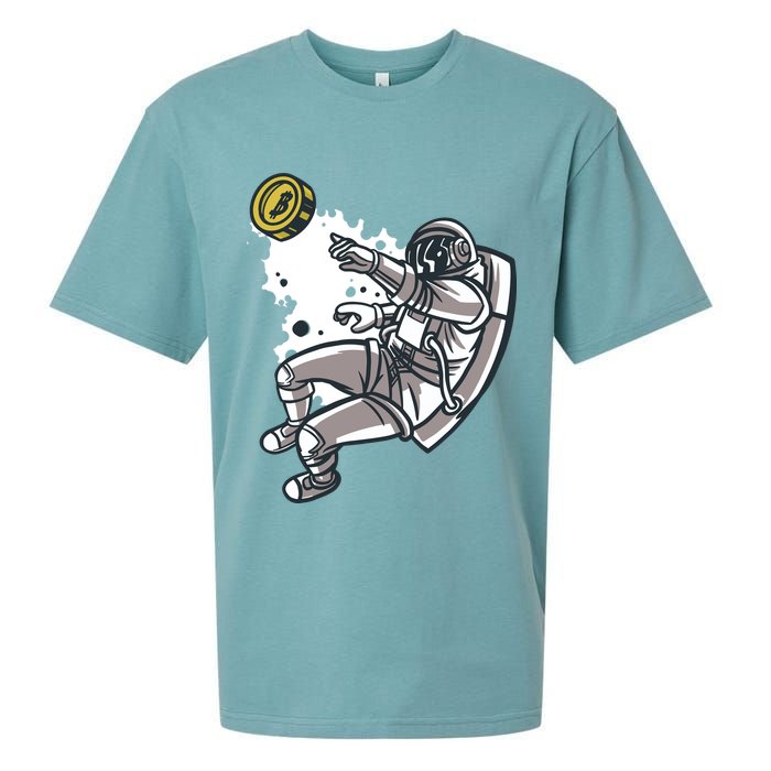 Bitcoin Astronaut In Space Sueded Cloud Jersey T-Shirt