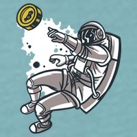 Bitcoin Astronaut In Space Sueded Cloud Jersey T-Shirt