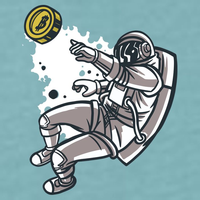 Bitcoin Astronaut In Space Sueded Cloud Jersey T-Shirt