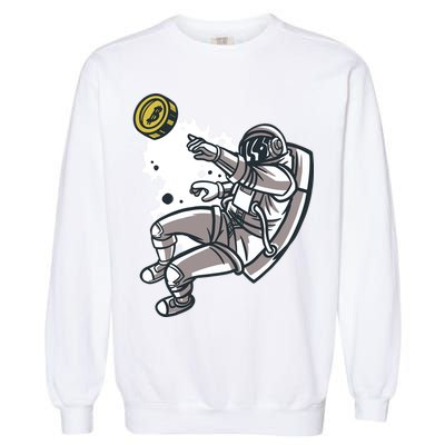 Bitcoin Astronaut In Space Garment-Dyed Sweatshirt
