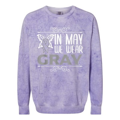 Brain Awareness In may we wear gray Brain Cancer Awareness Colorblast Crewneck Sweatshirt