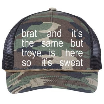 Brat And ItS The Same But Troye Is Here So ItS Sweat Retro Rope Trucker Hat Cap