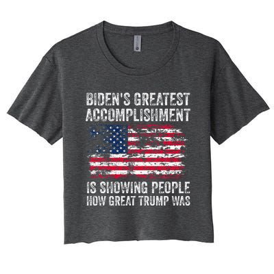 BidenS Accomplishment Is Showing People How Great Trump Was Women's Crop Top Tee