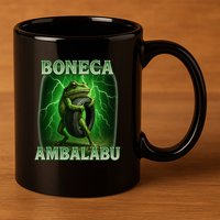 Boneca Ambalabu Italian Brainrot Frog Meme 11oz C Handle Ceramic Mug