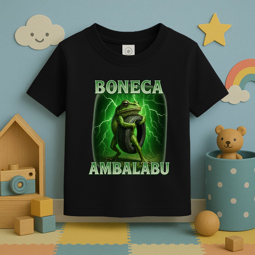 Boneca Ambalabu Italian Brainrot Frog Meme Toddler T-Shirt