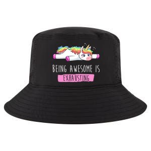 Being Awesome Is Exhausting Funny Unicorn Cool Comfort Performance Bucket Hat