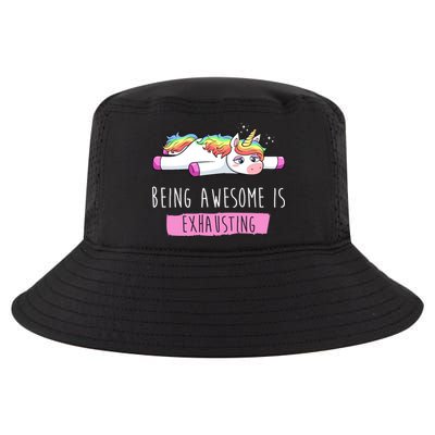 Being Awesome Is Exhausting Funny Unicorn Cool Comfort Performance Bucket Hat