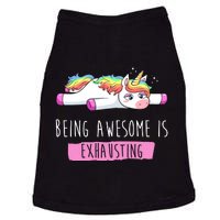 Being Awesome Is Exhausting Funny Unicorn Doggie Tank