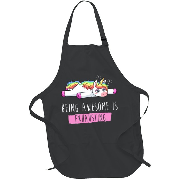 Being Awesome Is Exhausting Funny Unicorn Apron