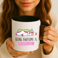 Being Awesome Is Exhausting Funny Unicorn Mug