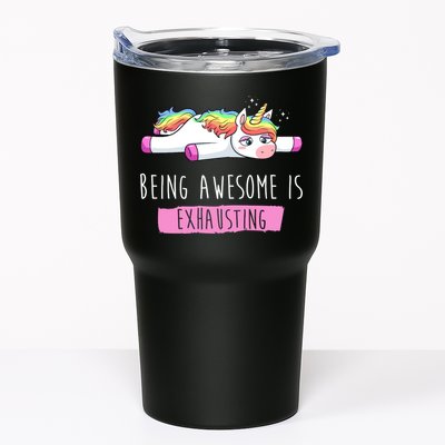 Being Awesome Is Exhausting Funny Unicorn Tumbler