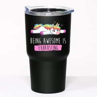 Being Awesome Is Exhausting Funny Unicorn Tumbler