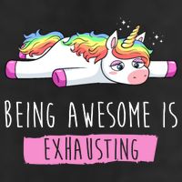 Being Awesome Is Exhausting Funny Unicorn Golf Towel
