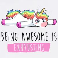 Being Awesome Is Exhausting Funny Unicorn Garment-Dyed Sweatshirt