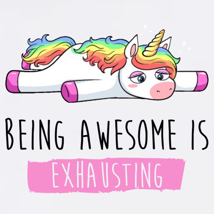 Being Awesome Is Exhausting Funny Unicorn Garment-Dyed Sweatshirt