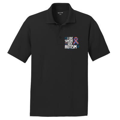 Blue Autism I Love Someone With Autism Awareness Funny Gift PosiCharge RacerMesh Polo