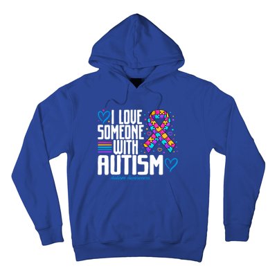 Blue Autism I Love Someone With Autism Awareness Funny Gift Hoodie