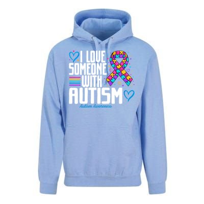 Blue Autism I Love Someone With Autism Awareness Funny Gift Unisex Surf Hoodie