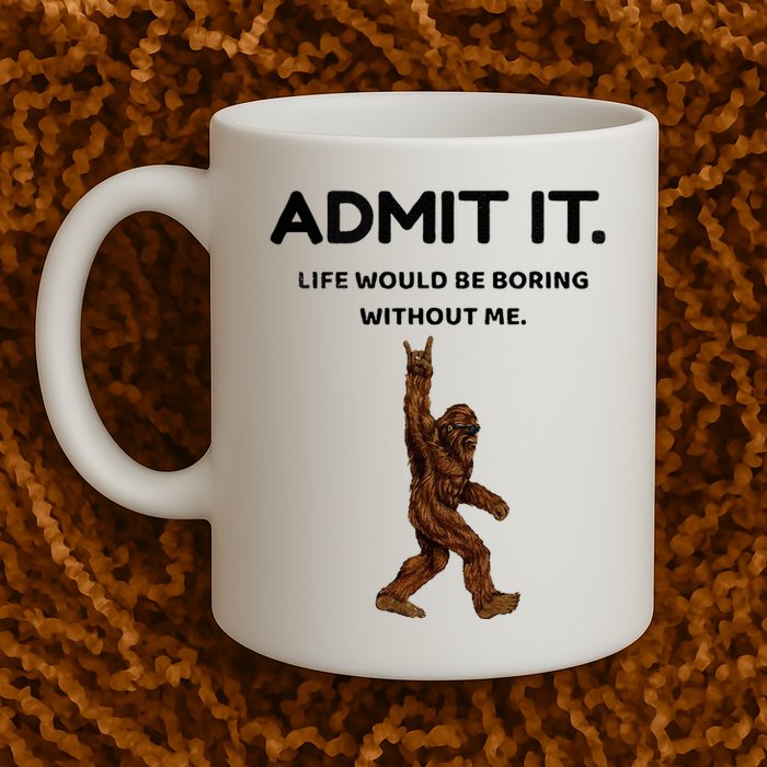 Bigfoot Admit It Life Would Be Boring Without Me Mug