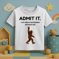 Bigfoot Admit It Life Would Be Boring Without Me Toddler T-Shirt