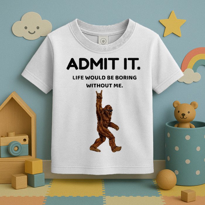 Bigfoot Admit It Life Would Be Boring Without Me Toddler T-Shirt