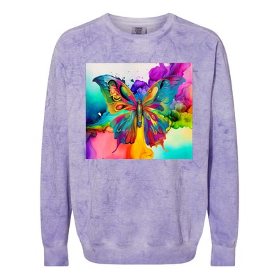 Butterfly Alcohol Ink Tumbler Colorblast Crewneck Sweatshirt