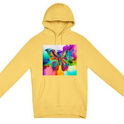 Butterfly Alcohol Ink Tumbler Premium Pullover Hoodie