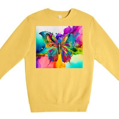 Butterfly Alcohol Ink Tumbler Premium Crewneck Sweatshirt