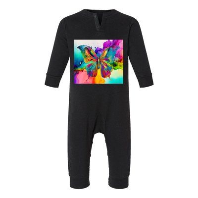 Butterfly Alcohol Ink Tumbler Infant Fleece One Piece