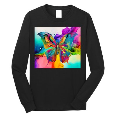 Butterfly Alcohol Ink Tumbler Long Sleeve Shirt