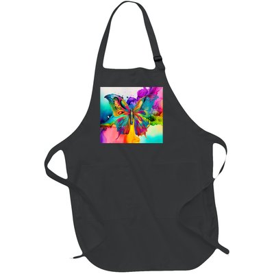 Butterfly Alcohol Ink Tumbler Full-Length Apron With Pockets