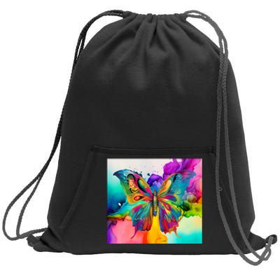 Butterfly Alcohol Ink Tumbler Sweatshirt Cinch Pack Bag