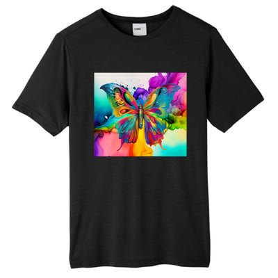 Butterfly Alcohol Ink Tumbler Tall Fusion ChromaSoft Performance T-Shirt