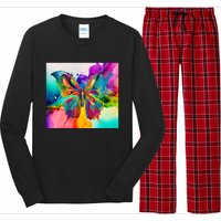 Butterfly Alcohol Ink Tumbler Long Sleeve Pajama Set