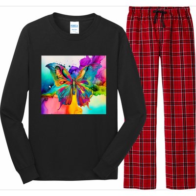 Butterfly Alcohol Ink Tumbler Long Sleeve Pajama Set