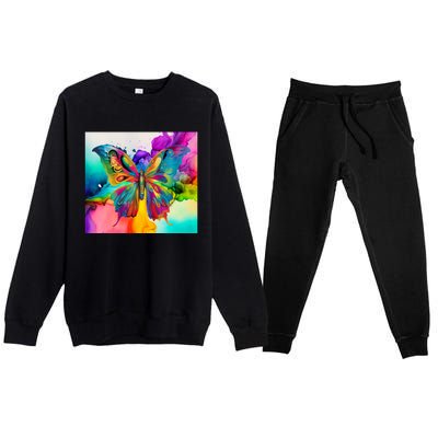 Butterfly Alcohol Ink Tumbler Premium Crewneck Sweatsuit Set