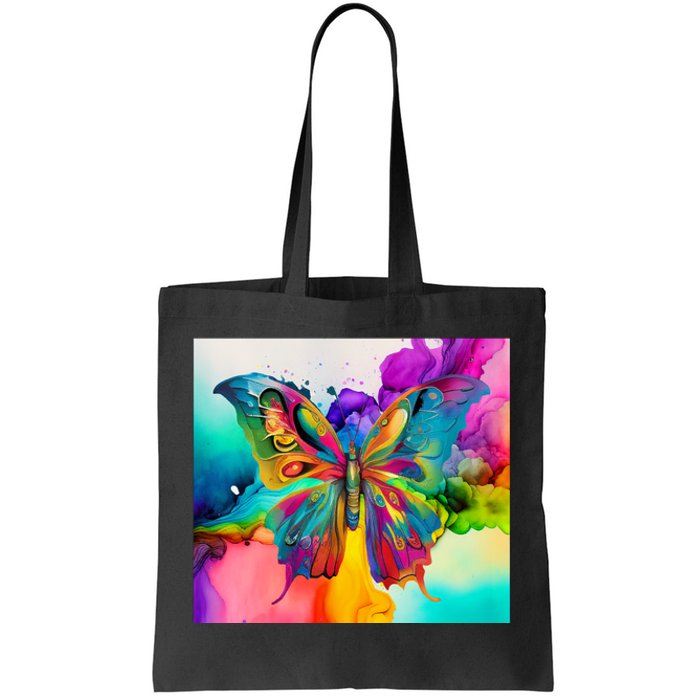 Butterfly Alcohol Ink Tumbler Tote Bag