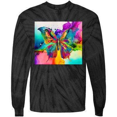 Butterfly Alcohol Ink Tumbler Tie-Dye Long Sleeve Shirt