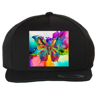 Butterfly Alcohol Ink Tumbler Wool Snapback Cap