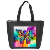 Butterfly Alcohol Ink Tumbler Zip Tote Bag