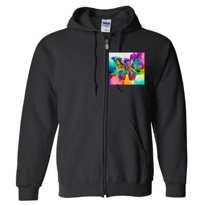 Butterfly Alcohol Ink Tumbler Full Zip Hoodie