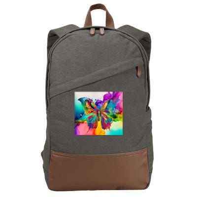 Butterfly Alcohol Ink Tumbler Cotton Canvas Backpack