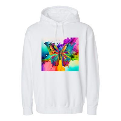 Butterfly Alcohol Ink Tumbler Garment-Dyed Fleece Hoodie