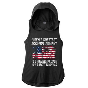 BidenS Accomplishment Is Showing People How Great Trump Was Ladies PosiCharge Tri-Blend Wicking Draft Hoodie Tank