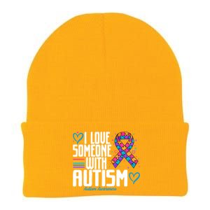 Blue Autism I Love Someone With Autism Awareness Gift Knit Cap Winter Beanie