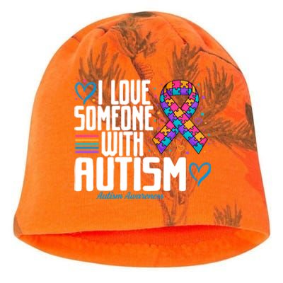 Blue Autism I Love Someone With Autism Awareness Gift Kati - Camo Knit Beanie